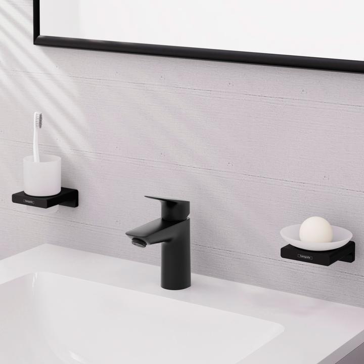 Actual product image hansgrohe HG single-lever basin mixer 100 LOGIS DN 15 m PushOpen AG matt black