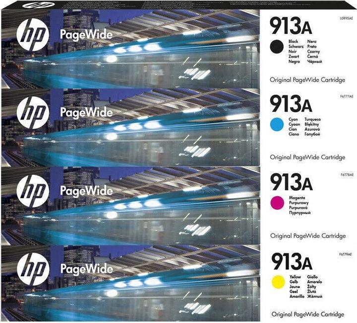 Actual product image HP 4x Original 913A Patronen PageWide Pro 352dw 377dw 452dw 452dwt 477dw 477dwt