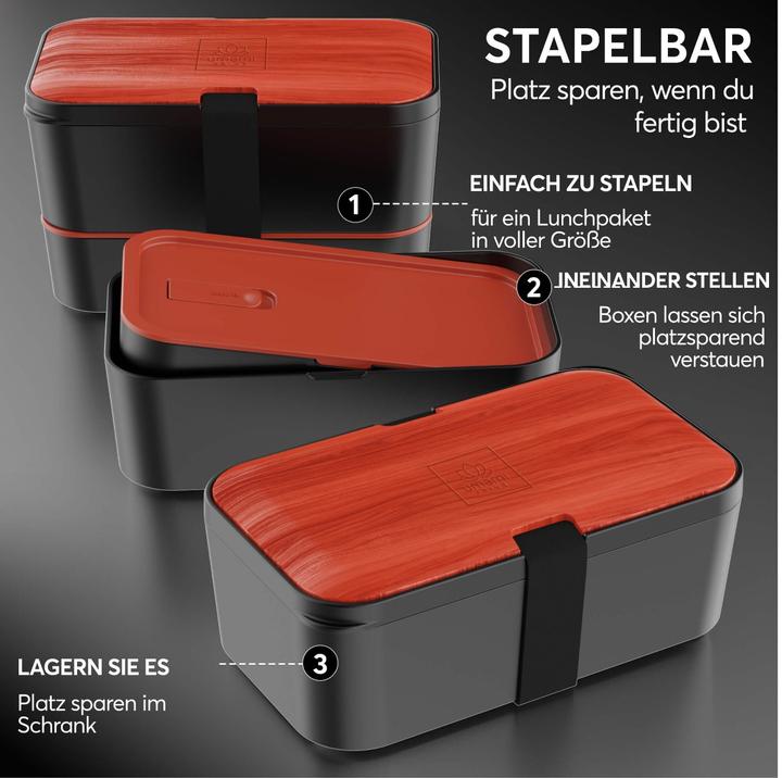 Actual product image Umami Bento Box Nestable L Rosewood Black