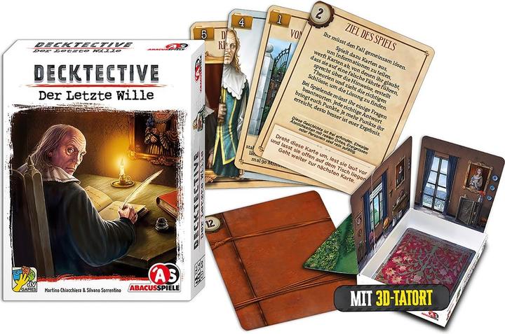 Actual product image Abacus ABA38214 - Decktective - Der letzte Wille, card game, for 1-6 players, ages 12+ (DE edition) (German)