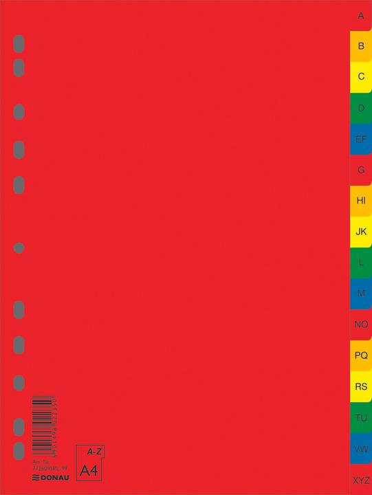 Produktbild Donau Register, pp, a4, 230x297mm, az, 16 blatt, farbig sortiert