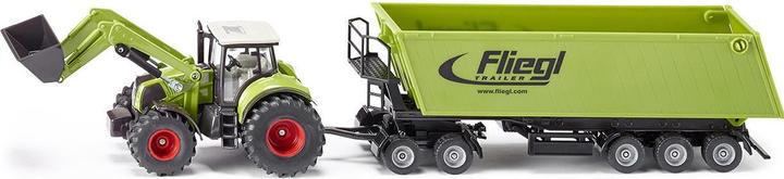 Actual product image Siku Tractor with front loader, dolly and dump body