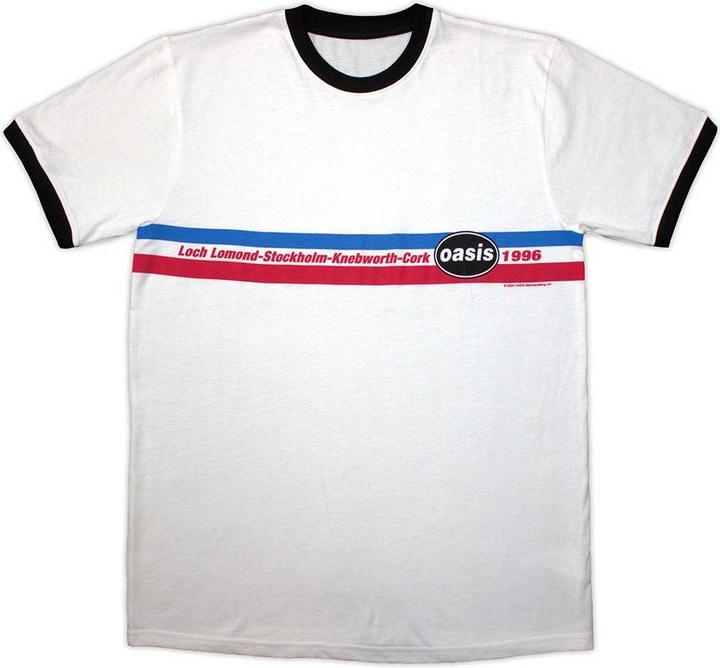 Oasis 1996 Tour Horizontal Stripes Ringer (White) Ringer
