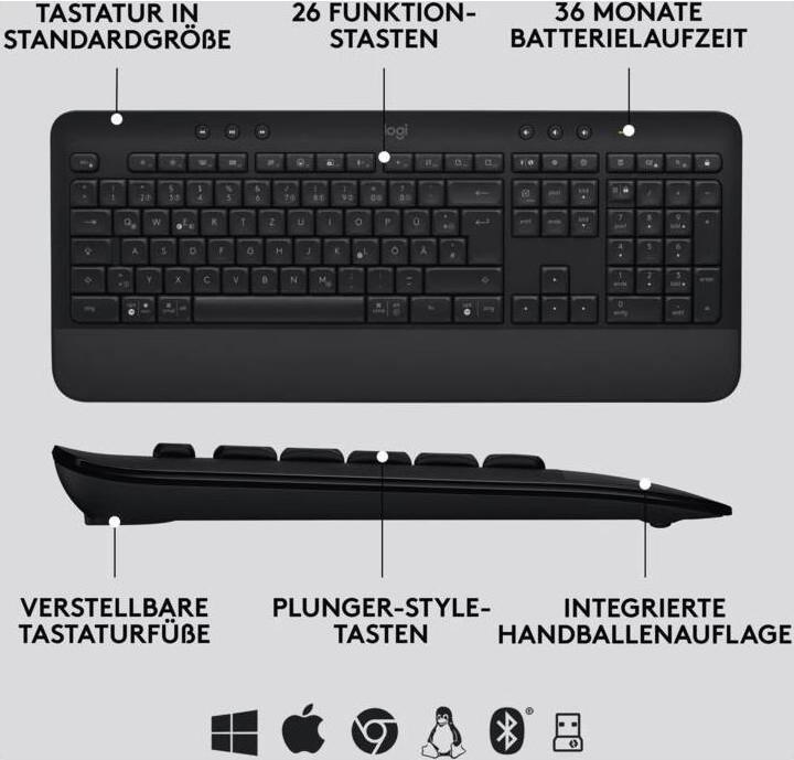 Produktbild Logitech MK650 for Business (CH, Kabellos)