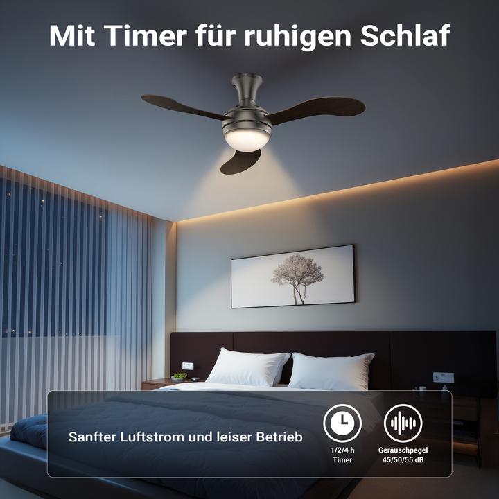 Immagine prodotto Wiltec Ventilatore da soffitto Ø130cm ventilatore 55W lampada ventilatore da soffitto telecomando (55 dB)