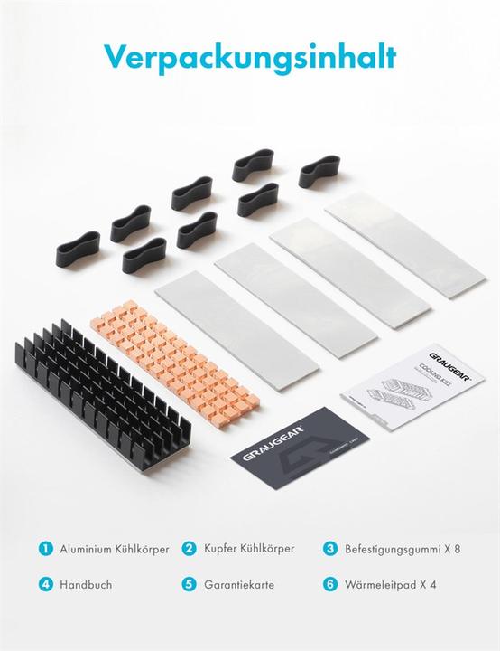 Productafbeelding Graugear Koellichaam SSD M.2 2280 Alu + Koper