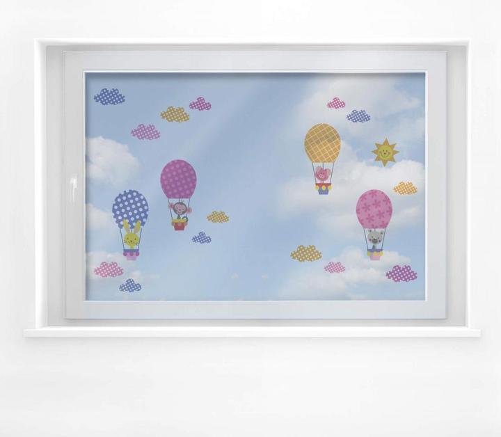 Actual product image Trenddeko Pattern - Funny animals in a hot air balloon (set) (100 x 60 cm)