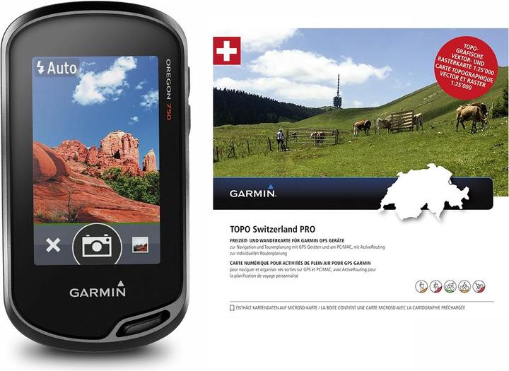 Actual product image Garmin Oregon 750t + TOPO Switzerland PRO