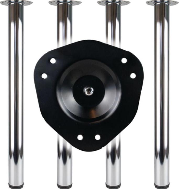 Produktbild BMB Tischbein-Set Chrom poliert 80 mm Höhe 870 mm Platten-Befestigung
