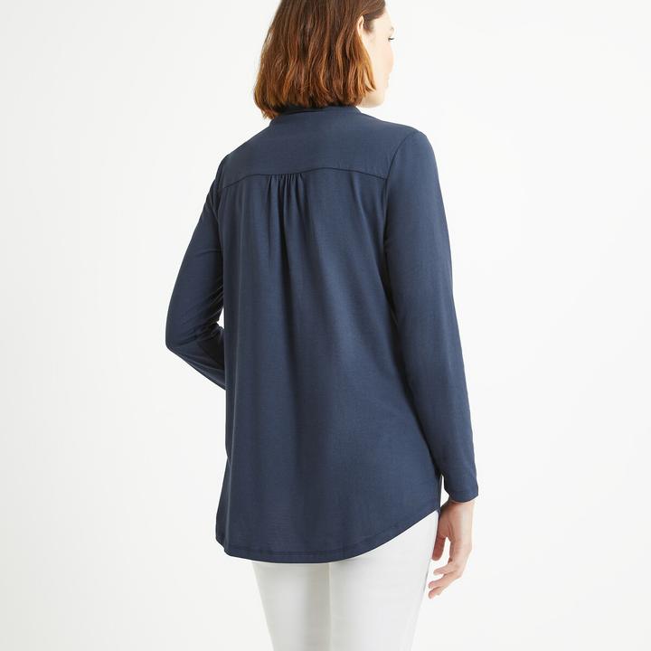 Produktbild Anne Weyburn Langärmeliges Blusenshirt mit Polokragen (W36/L38)