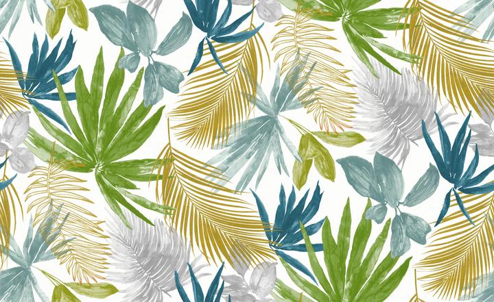 Actual product image Globaltex Cotton fabric "Palms", acrylic coated, 140 cm wide, by the metre