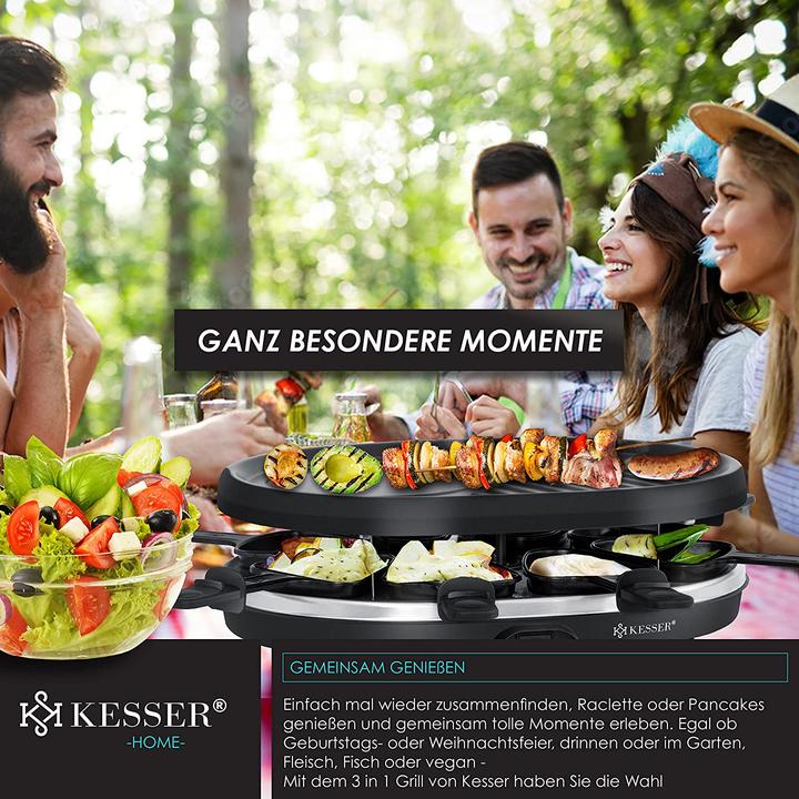 Produktbild Kesser 3in1 Raclette-Grill, Grillplatte und Pancake-Grillplatte