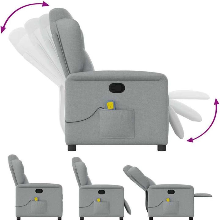 Produktbild VidaXL Massagesessel Hellgrau Stoff