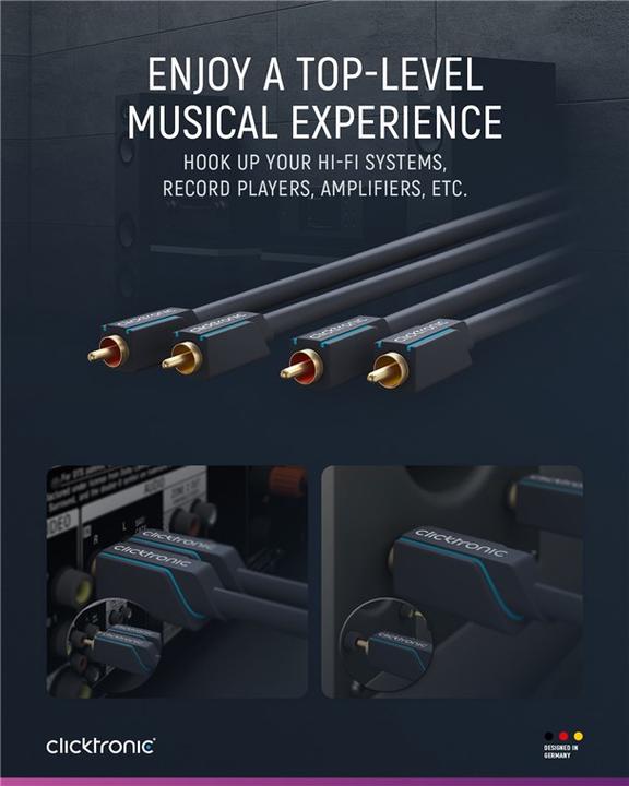Produktbild clicktronic Stereo-Audiokabel (1 m, Cinch)