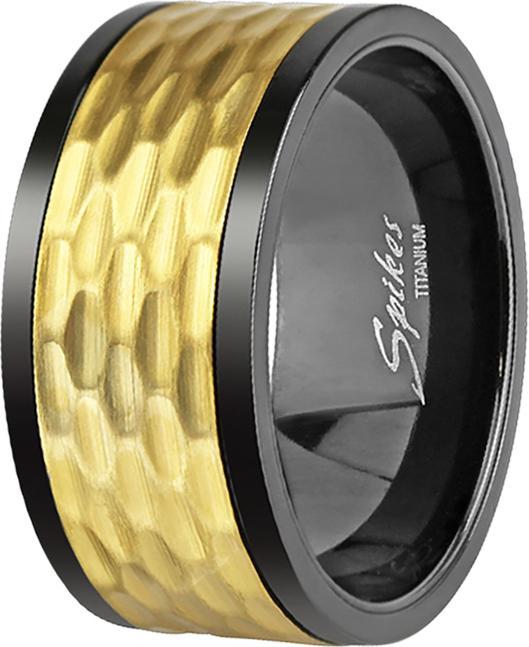 Produktbild Star Piercing Ring schwarz gehämmert gold (67)