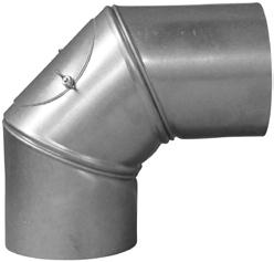 Actual product image Bertrams Chimney pipe bend adjustable Ø120mm silver with door