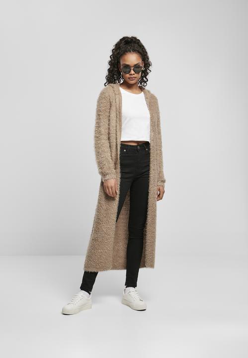 Actual product image Urban Classics Ladies Hooded Feather Cardigan (XL)