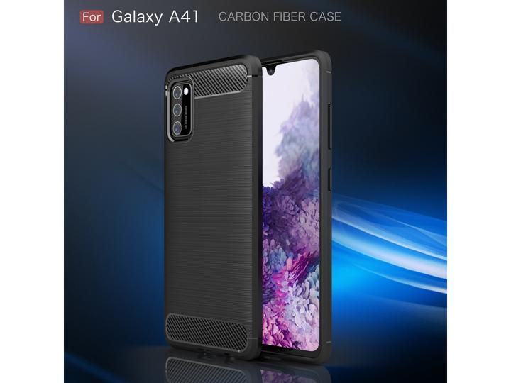 Actual product image Screenguard Samsung Galaxy A41 Cover Carbon Brushed Soft TPU (Samsung Galaxy A41)