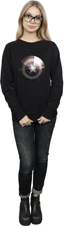 Actual product image Womens/Ladies Captain America Shield Shiny Sweatshirt (L)