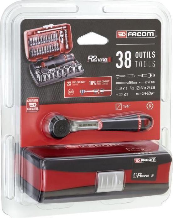 Image du produit Facom R2NANO Set de douilles 1/4", 38 pcs. + Coffret (834486)