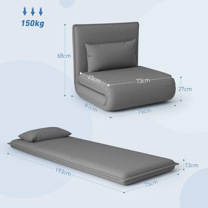 Produktbild Swisshandel24 Bodensofa 3-in-1 Klappbar Schlafsofa, Gepolstert Sofabett mit Schlaffunktion (Bettsofa)