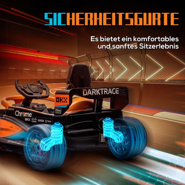 Image du produit Swisshandel24 Voiture McLaren pour enfants, 2 vitesses, 2 moteurs, télécommande, MP3 USB, suspensions, 3-5 ans (12 V)