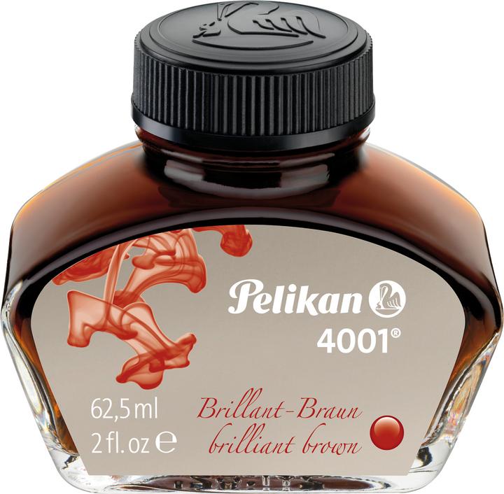 Actual product image Pelikan Ink 4001 in glass, brown, content: 62.5 ml (ink cartridges, Brown)
