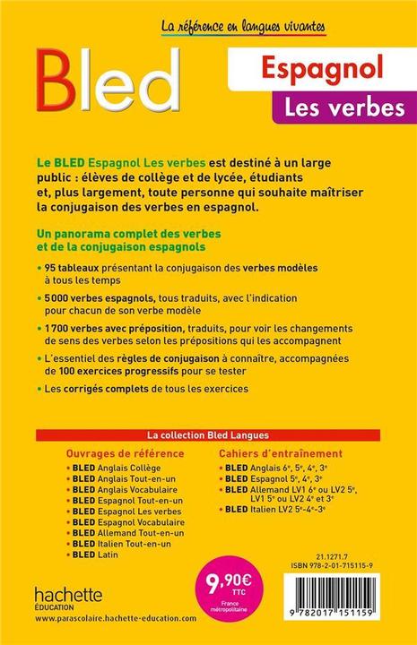 Image du produit Bled espagnol : les verbes (Français, Gonzalez Hermoso Alfredo, Cuenot Jean-Rémy, 2021)