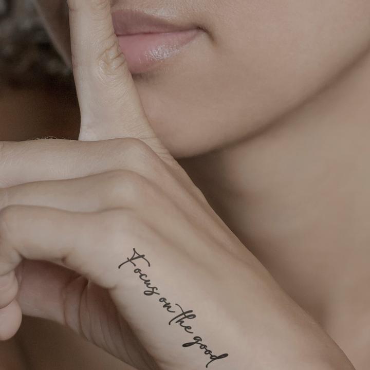 Actual product image minink Temporary tattoo - Focus on the good