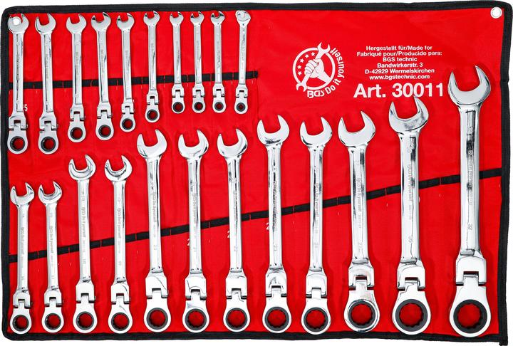 Produktbild BGS Ratschenring-Maulschlüssel-Satz (24 mm, 10  mm, 27 mm, 19 mm, 11 mm, 7 mm, 28 mm, 29 mm, 30 mm, 12 mm, 8 mm, 26 mm, 9 mm, 32 mm, 18 mm, 22 mm, 14 mm, 16 mm, 20 mm, 21 mm, 25 mm, 23 mm, 13 mm, 17 mm, 31 mm, 15 mm, 6 mm)