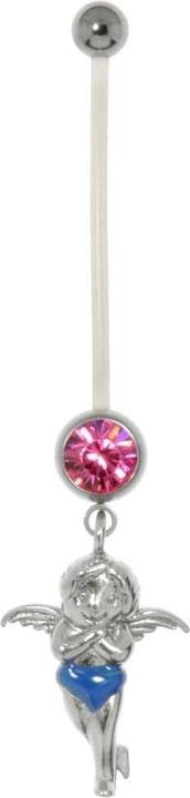 Actual product image Bijouteria Pregnancy-piercing (Email, Bioplastic, Surgical steel 316L, Crystal, Brass with steel coating)