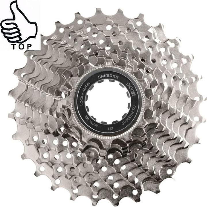Image du produit Shimano Cassette TIAGRA CS-HG500 10 vitesses 11-34 dents pack de 10 (10-vitesse, 11-34)