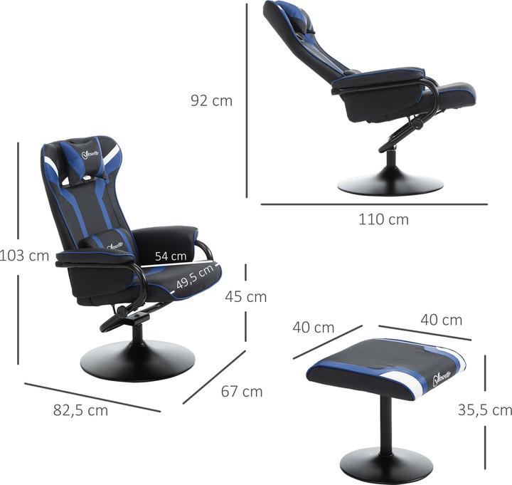 Image du produit Vinsetto Fauteuil de jeu avec tabouret