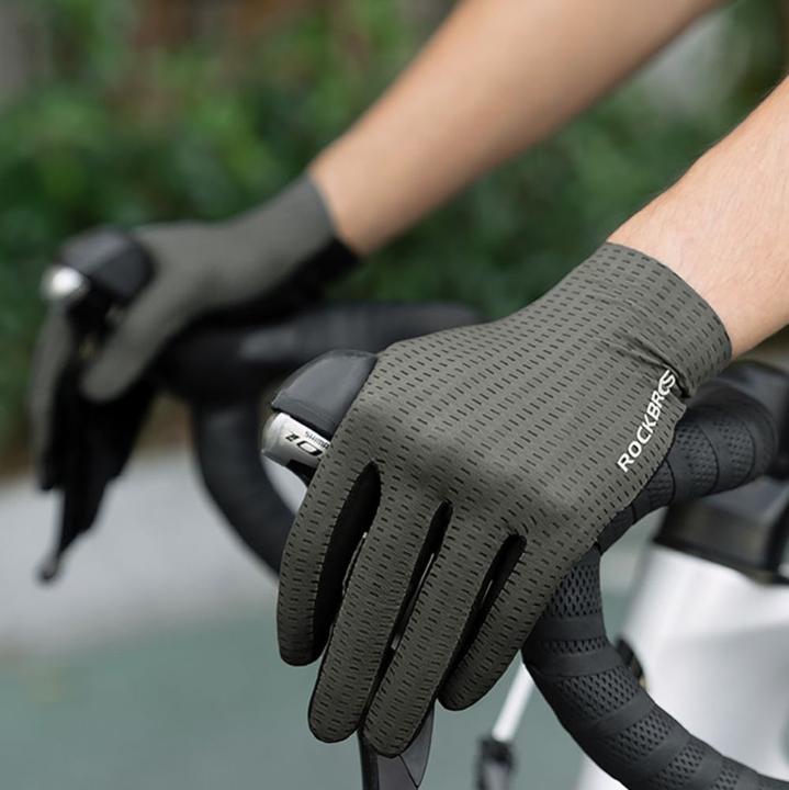 Produktbild Rockbros Breathable Full Finger Cycling Gloves, Size: L - Gray (L)
