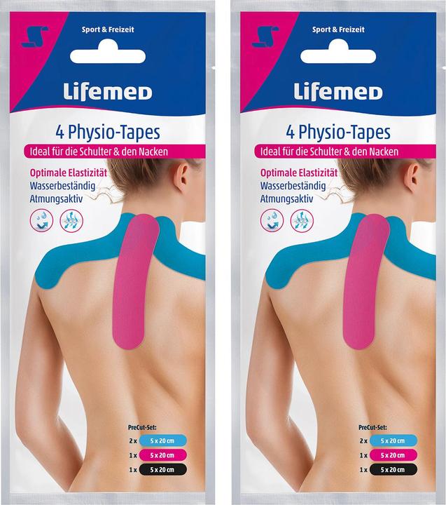 Produktbild Lifemed Physio-Tapes für den Nacken, 4 Stück in 2 Grössen, 2er-Set (0.20 m)