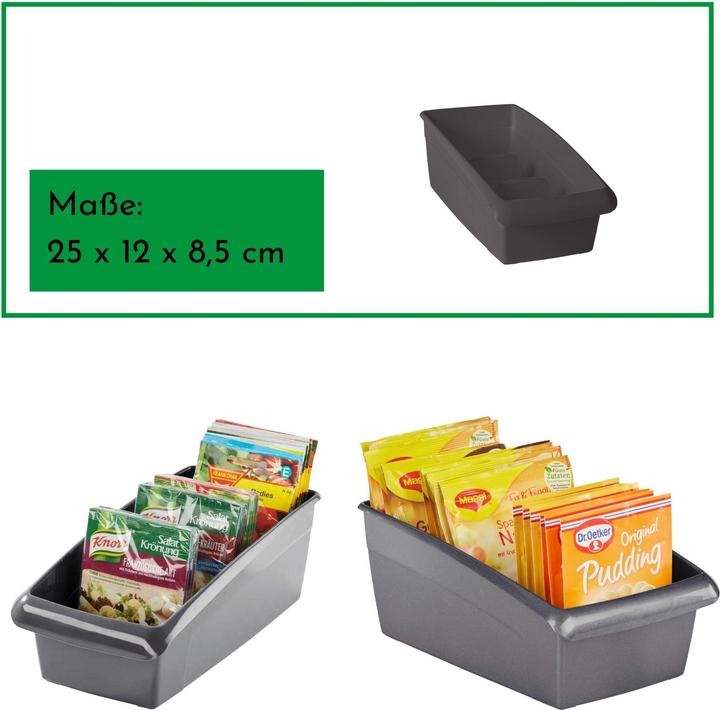 Image du produit Novaliv Boîte à soupe petit set de 2 tiroirs Organisateur de cuisine - 25 x 12 cm ANTHRACITE GRIS