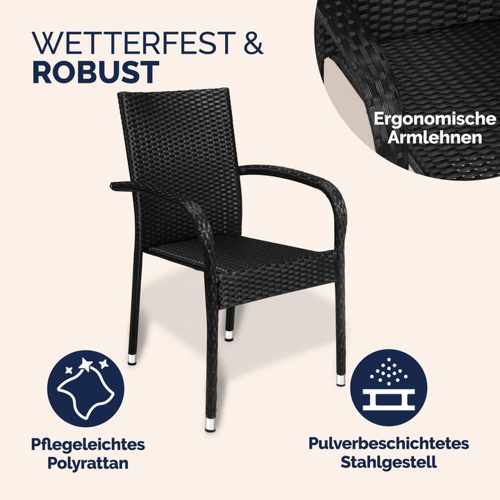 Actual product image Casaria Polyrattan Gartenstühle