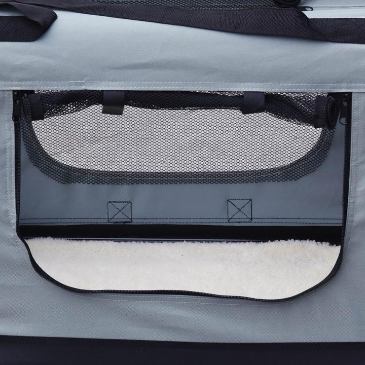 Produktbild Wiltec Fudajo Transportbox XL Faltbar Grau 80x58x56cm Hundebox Katzenbox Reisebox (Hund, Faltbar)