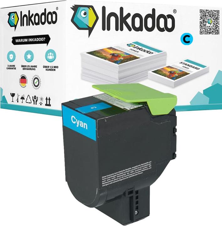 Image du produit Inkadoo Toner compatible avec Lexmark 24B6008 toner, cyan cyan (C)
