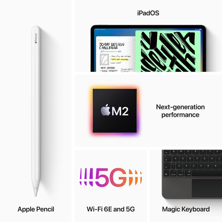 Image du produit Apple iPad Pro 2022 (4. Gen) (5G, 11", 2000 Go, Space grey)