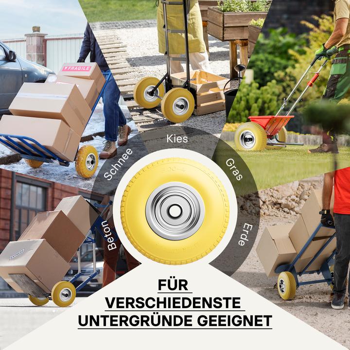 Immagine prodotto Wiltec Roue PU 3.00-4 260mm in caoutchouc plein increvable avec jante en métal pour le montage des aides au