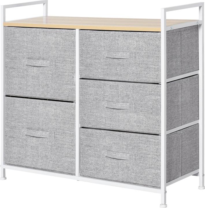 Immagine prodotto Homcom Cassettone in tessuto con 5 cassetti in tessuto (83 x 29 x 77 cm)