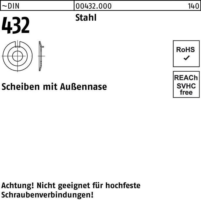 Produktbild Scheibe DIN 432 m.Aussennase 34 Stahl