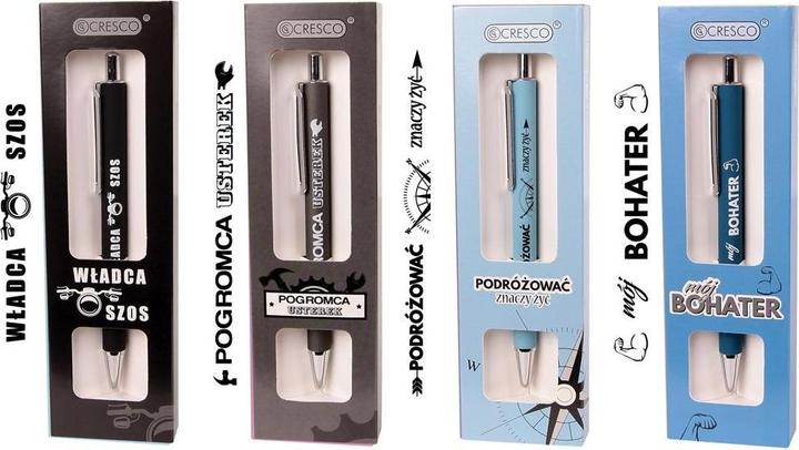 Image du produit Cresco Kugelschreiber mit Aufdruck „Motto – On“ im GB-Mix-Etui (Argent, 1 x)