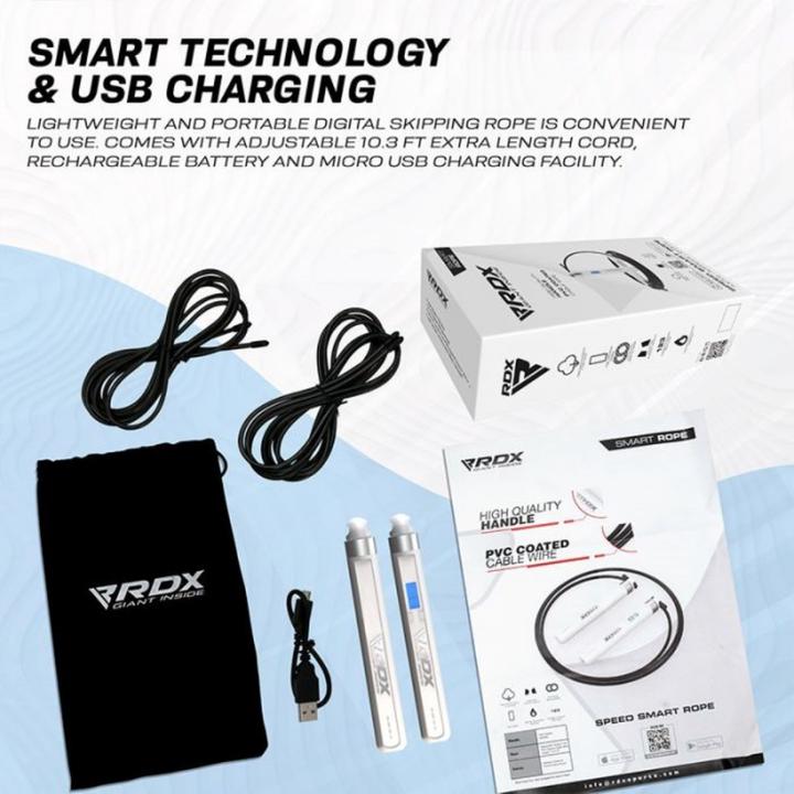 Actual product image Rdx Skipping Rope Digital 75Pai-10.3Ft (15534) (304 cm)