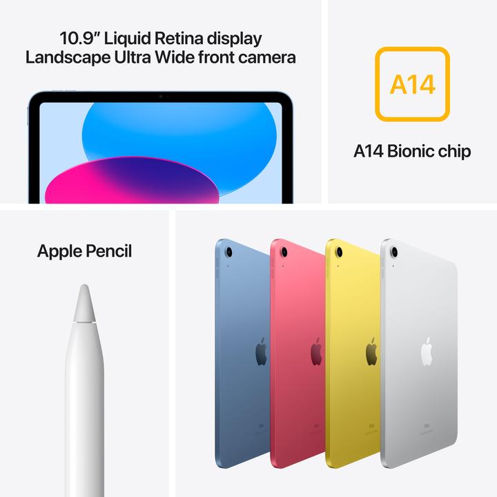 Actual product image Apple iPad 2022 (10. Gen) incl. charger (WLAN only, 10.90", 64 GB, Pink)