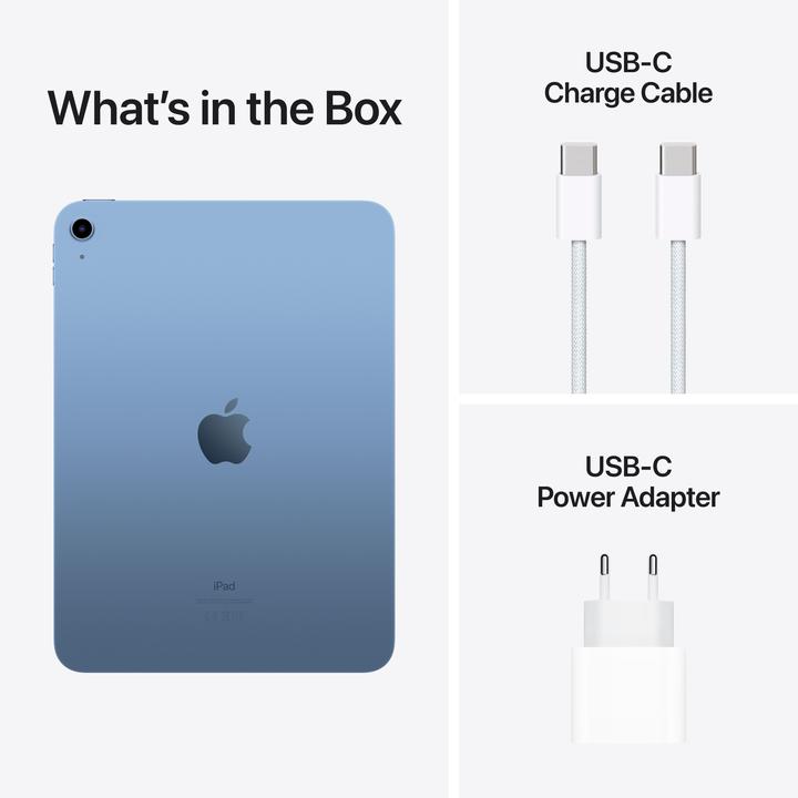 Produktbild Apple iPad 2022 (10. Gen) inkl. Poweradapter (nur WLAN, 10.90", 256 GB, Blue)