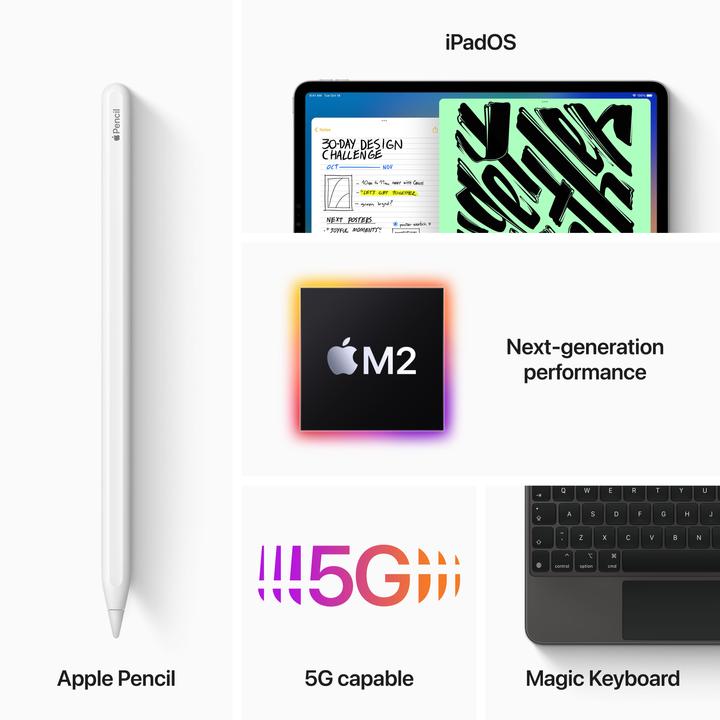 Produktbild Apple iPad Pro 2022 (4. Gen) (5G, 11", 512 GB, Space Grey)