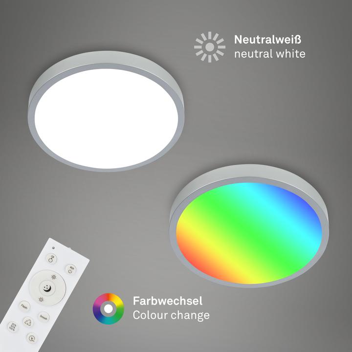 Produktbild Briloner RGBW-LED Aufbauleuchte, silberfarbig, 1xLED/22W (2900 lm)