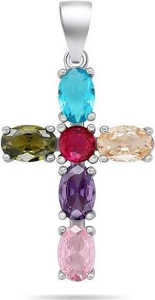 Produktbild Brilio Silver - Stylish silver pendant with zircons Cross PT118W